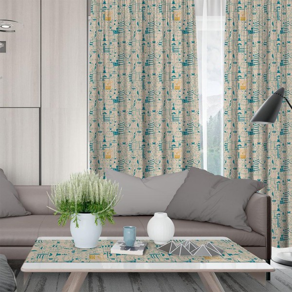 LINO ΚΟΥΡΤΙΝΑ KAU 701 ΜΕ ΤΡΕΣΑ BLUE 135X270 LINO ΚΟΥΡΤΙΝΑ KAU 701 ΜΕ ΤΡΕΣΑ BLUE 135X270