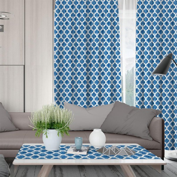 LINO ΚΟΥΡΤΙΝΑ CELL 601 ΜΕ ΤΡΕΣΑ BLUE 135X270 LINO ΚΟΥΡΤΙΝΑ CELL 601 ΜΕ ΤΡΕΣΑ BLUE 135X270