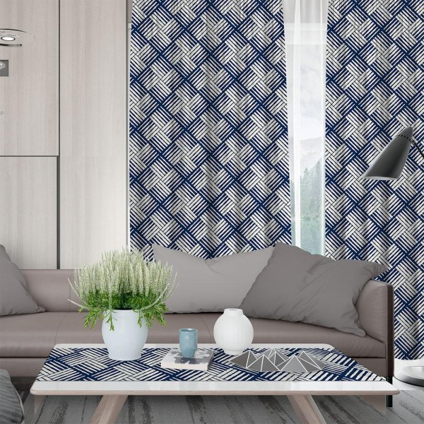 LINO ΚΟΥΡΤΙΝΑ CEST 601 ΜΕ ΤΡΕΣΑ BLUE 135X270 LINO ΚΟΥΡΤΙΝΑ CEST 601 ΜΕ ΤΡΕΣΑ BLUE 135X270