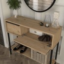 Κονσόλα με καθρέπτη Suzy Megapap χρώμα sapphire oak 90x29,6x76εκ.
