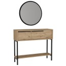 Κονσόλα με καθρέπτη Suzy Megapap χρώμα sapphire oak 90x29,6x76εκ.