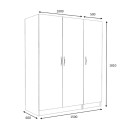 Ντουλάπα ρούχων Victoria Megapap τρίφυλλη χρώμα λευκό 150x60x181εκ.