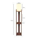 Φωτιστικό δαπέδου Verma I Megapap E27 Mdf/ύφασμα Pvc χρώμα καρυδί - κρεμ 18,5x18,5x142εκ.
