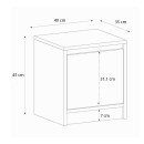 Κομοδίνο Conve Megapap χρώμα λευκό 40x35x45εκ.