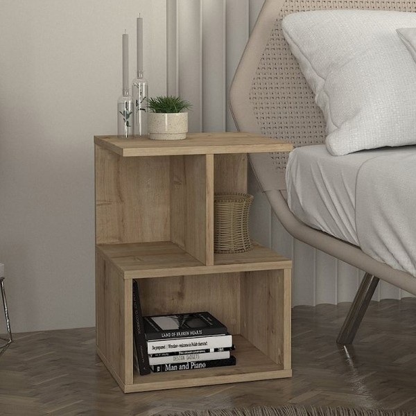 Κομοδίνο Entiero Megapap χρώμα sapphire oak 39,8x35x54,6εκ.