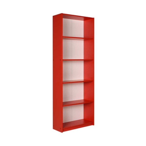 Βιβλιοθήκη Max Megapap σε χρώμα κόκκινο 58x23x170εκ.
