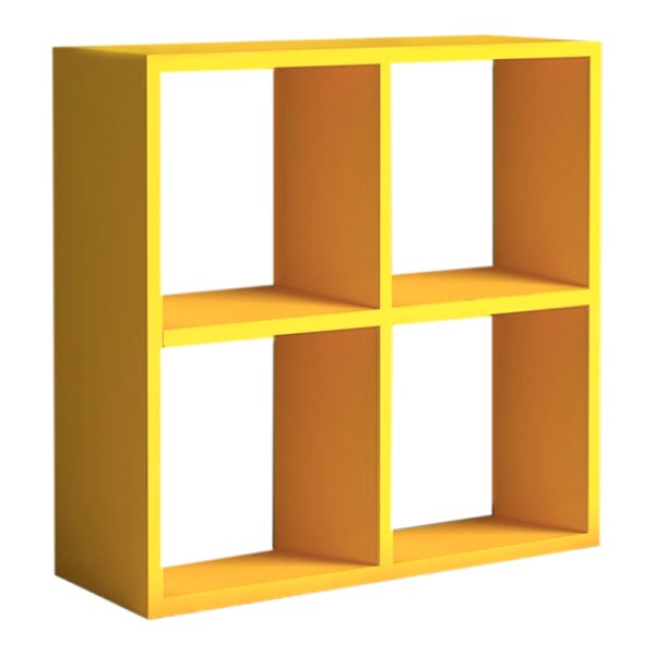 Βιβλιοθήκη Cube Megapap από μελαμίνη χρώμα κίτρινο 64x23x64εκ.