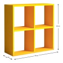 Βιβλιοθήκη Cube Megapap από μελαμίνη χρώμα κίτρινο 64x23x64εκ.