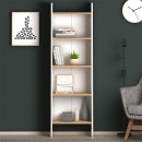 Βιβλιοθήκη μελαμίνης Flora Megapap χρώμα white pine 52x25x158εκ.