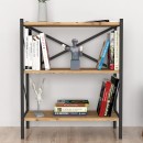 Βιβλιοθήκη Colmar Megapap μεταλλική - μελαμίνης χρώμα pine oak 66x34x85εκ.