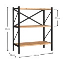 Βιβλιοθήκη Colmar Megapap μεταλλική - μελαμίνης χρώμα pine oak 66x34x85εκ.