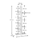 Βιβλιοθήκη μελαμίνης Tree Megapap χρώμα λευκό 45x21,4x122 εκ.