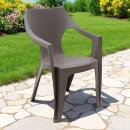 Πολυθρόνα πολυπροπυλενίου Dante χρώμα cappuccino 57x55x79εκ.