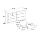 Μπουφές μελαμίνης Sabina Megapap χρώμα λευκό 160x50x96εκ.