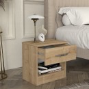 Κομοδίνο μελαμίνης Lube Megapap χρώμα sapphire oak 40x28,2x40εκ.