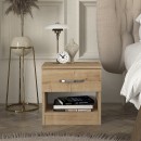 Κομοδίνο μελαμίνης Lube Megapap χρώμα sapphire oak 40x28,2x40εκ.