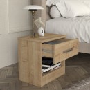 Κομοδίνο μελαμίνης Lube Megapap χρώμα sapphire oak 40x28,2x40εκ.