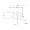 Ραφιέρα τοίχου Mone Megapap χρώμα λευκό - μαύρο 120x18x30εκ.