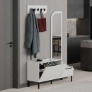 Έπιπλο εισόδου Mila Megapap με κρεμάστρα χρώμα λευκό 120x37x171,6εκ.