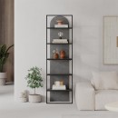 Βιβλιοθήκη Archy Megapap χρώμα γκρι ρετρό 53x31,7x180εκ.