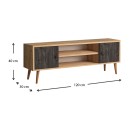Έπιπλο τηλεόρασης Parma Megapap μελαμίνης χρώμα industrial grey - oak 120x30x40εκ.