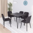 Τραπέζι Roger Megapap Mdf - μεταλλικό χρώμα μαύρο εφέ μαρμάρου 120x70x75εκ.