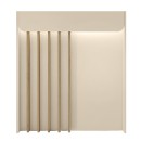 Γραφείο υποδοχής - reception Karibu Megapap με LED χρώμα sandstone - sepet oak 90x40x100εκ.