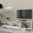 Έπιπλο τηλεόρασης Novara Megapap από μελαμίνη χρώμα λευκό 180x29,6x45εκ.
