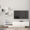 Σύνθεση τηλεόρασης Egemen Megapap από μελαμίνη χρώμα λευκό 180x32x40εκ.