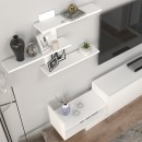 Σύνθεση τηλεόρασης Egemen Megapap από μελαμίνη χρώμα λευκό 180x32x40εκ.