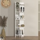 Βιβλιοθήκη μελαμίνης Perla Megapap χρώμα λευκό 48x22x170εκ.