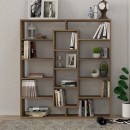 Βιβλιοθήκη μελαμίνης Ample Megapap χρώμα καρυδί 125x22x135,7εκ.