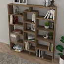 Βιβλιοθήκη μελαμίνης Ample Megapap χρώμα καρυδί 125x22x135,7εκ.