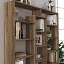 Βιβλιοθήκη μελαμίνης Ample Megapap χρώμα καρυδί 125x22x135,7εκ.