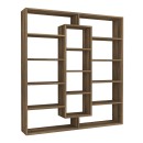 Βιβλιοθήκη μελαμίνης Ample Megapap χρώμα καρυδί 125x22x135,7εκ.