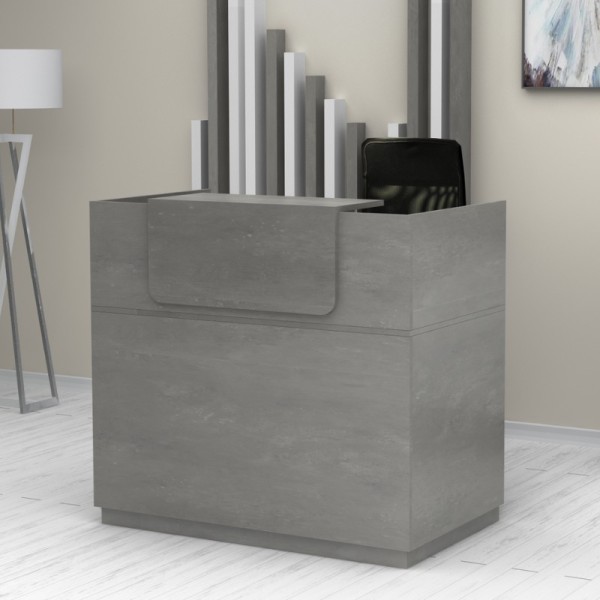 Γραφείο reception Lemmon Megapap χρώμα γκρι σκυροδέματος 120x70x110εκ.