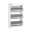 Παπουτσοθήκη Flat Megapap 18 ζεύγων σε χρώμα λευκό 75x29x128εκ.