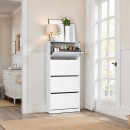 Παπουτσοθήκη Flat Duo Megapap 24 ζευγών σε χρώμα λευκό 73x26x157εκ.