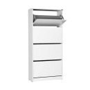 Παπουτσοθήκη Flat Duo Megapap 24 ζευγών σε χρώμα λευκό 73x26x157εκ.