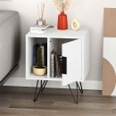 Κομοδίνο μελαμίνης Glynn Megapap χρώμα λευκό 50,2x44,6x58εκ.
