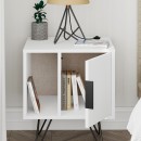 Κομοδίνο μελαμίνης Glynn Megapap χρώμα λευκό 50,2x44,6x58εκ.