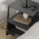 Κομοδίνο μελαμίνης Pal Megapap χρώμα ανθρακί 45x40x50εκ.