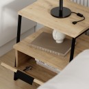 Κομοδίνο μελαμίνης Pal Megapap χρώμα φυσικό οξιάς 45x40x50εκ.