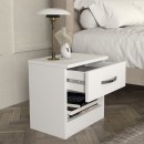 Κομοδίνο μελαμίνης Lube Megapap χρώμα λευκό 40x28,2x40εκ.