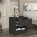 Κομοδίνο μελαμίνης Lube Megapap χρώμα ανθρακί 40x28,2x40εκ.