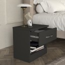 Κομοδίνο μελαμίνης Lube Megapap χρώμα ανθρακί 40x28,2x40εκ.