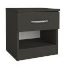 Κομοδίνο μελαμίνης Lube Megapap χρώμα ανθρακί 40x28,2x40εκ.