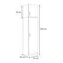 Ντουλάπα ρούχων Victoria Megapap μονόφυλλη με πατάρι χρώμα λευκό 50x60x240εκ.