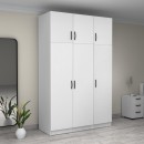 Ντουλάπα ρούχων Victoria Megapap τρίφυλλη με πατάρι χρώμα λευκό 150x60x240εκ.