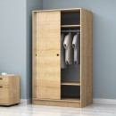 Ντουλάπα ρούχων Regio Megapap δίφυλλη συρόμενη χρώμα φυσικό οξιάς 100x60x181εκ.